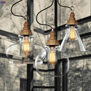 Axyaa Retro Industrial Pendant Light with Edison Bulb for Vintage Loft Style