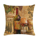 Axyaa Red Wine Bottle Throw Pillow Cover 45X45CM