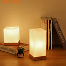 Axyaa Solid Wood Glass Night Light Desk Lamp, Warm E27 Glow for Bedroom, Living Room