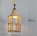 Axyaa Rattan Woven Pendant Light E27 Hanging Lamp for Dining Room Bar
