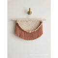 Axyaa Macrame Wall Hanging with Wood Beads and Tassels, Handmade Woven Decor for Home Office