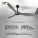 Axya Modern Wood Ceiling Fan Without Light and Remote Control