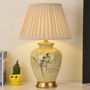 Axyaa Chinese Style Ceremic Table Lamp - Elegant Home Decor with Flower and Bird Motif