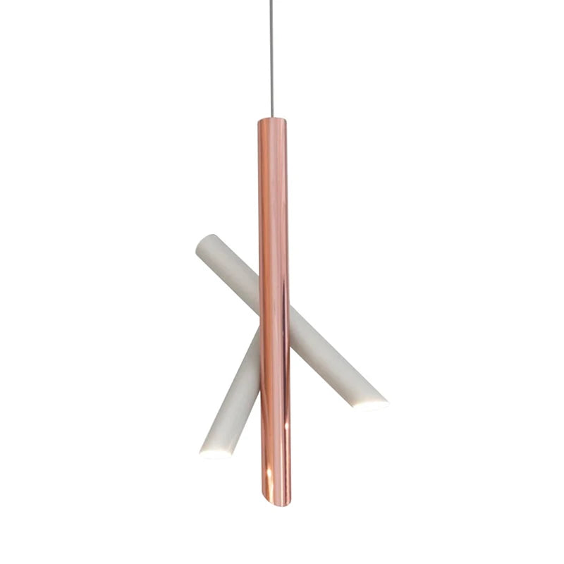 Axyaa Rose Gold Tubes Pendant Light | Modern Designer Lamp