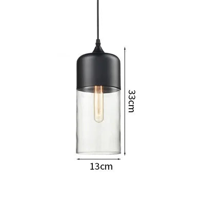Axyaa Nordic LED Pendant Light Wood Glass Hanging Lamp for Bedroom Dinning Living Room