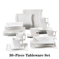 Axyaa FLORA 30/60 Piece White Porcelain Dinner Set for 12 Person