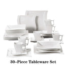 Axyaa FLORA 30/60 Piece White Porcelain Dinner Set for 12 Person