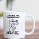 Axyaa Funny Ceramic Coffee Mug Valentine's Day Present Husband Wife Birthday Gift
