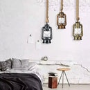 Axyaa Vintage Industrial Hemp Rope Pendant Light Chandelier - LED Ceiling Lamp