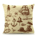 Axyaa Mediterranean Lighthouse Sail Print Pillow Cover for Home Decor