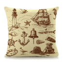 Axyaa Mediterranean Lighthouse Sail Print Pillow Cover for Home Decor