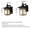 Axyaa Retro Black Outdoor Wall Lamp LED Sconces Waterproof Decorative for Home Aisle