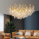 Axyaa Gold Crystal Chandelier: Nordic Pendant Light for Dining Room, Living Room Décor