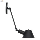 Axyaa Black Single Swing Arm Wall Light - Industrial Vintage Wall Lamp Sconce