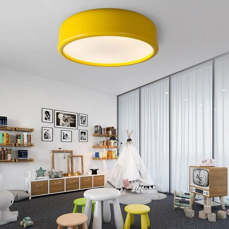 Axyaa Nordic Makaron Round Ceiling Light for Bedroom Living Room Bathroom