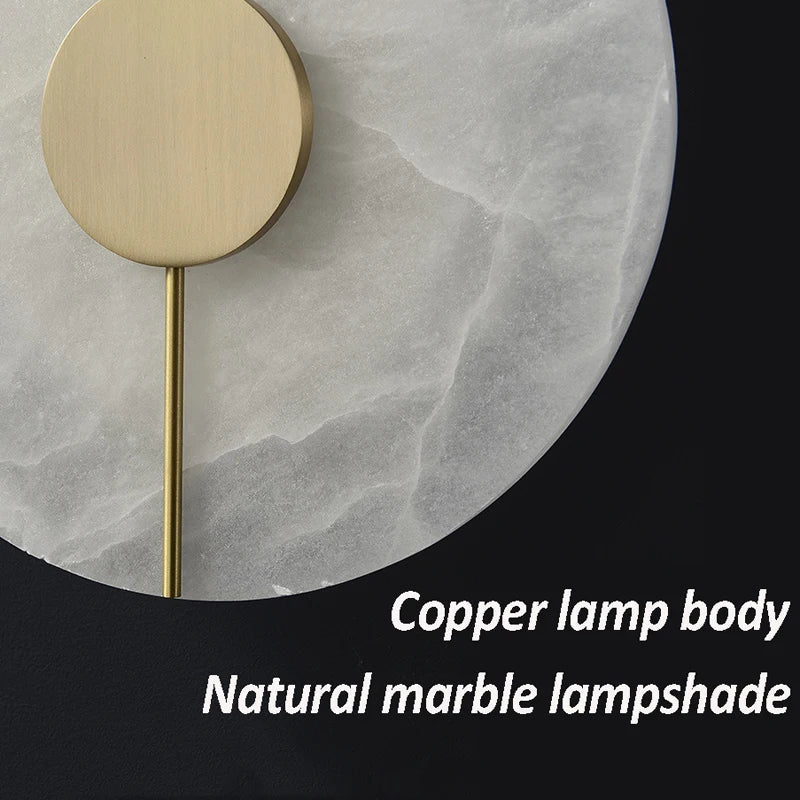 Axyaa Circular Marble Decor Lamp for Luxury Living Spaces