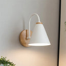 Axyaa White Wall Lights Wooden Lampshade Home Lighting