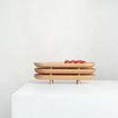 Axya Wooden Desktop Tray Oval Organizer for Kitchen and Home Storage