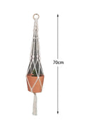 Boho Macrame Plant Hanger Tapestry | Extra Long Net Pocket for Indoor Plants by Axyaa