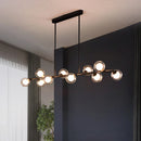 Axya Glass Ball LED Pendant Lights - Black Gold Chandeliers for Home Decoration