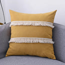 Axyaa Boho Tassled Cushion Cover in Beige/Grey/Blue/Yellow, 30x50cm/45x45cm
