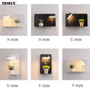 Axya LED Wall Lights USB Switch White Black Fixture for Art Luminaire Lighting