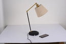 Axyaa Metal USB Desk Lamp with Fabric Shade - LED Table Light