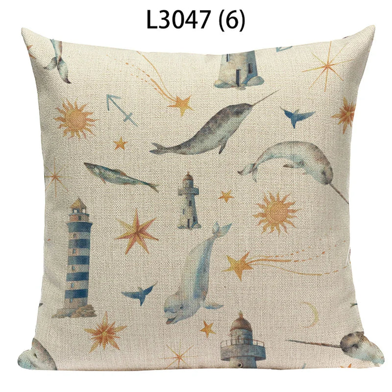 Axyaa Ocean Life Pillow Covers for Home Decor