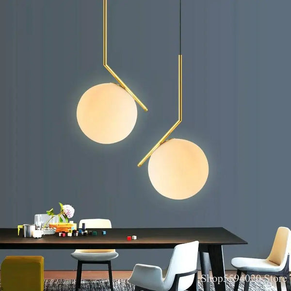 Axyaa Glass Bubble Chandelier: Gold Round Ball Light Fixture for Kitchen, Dining Room