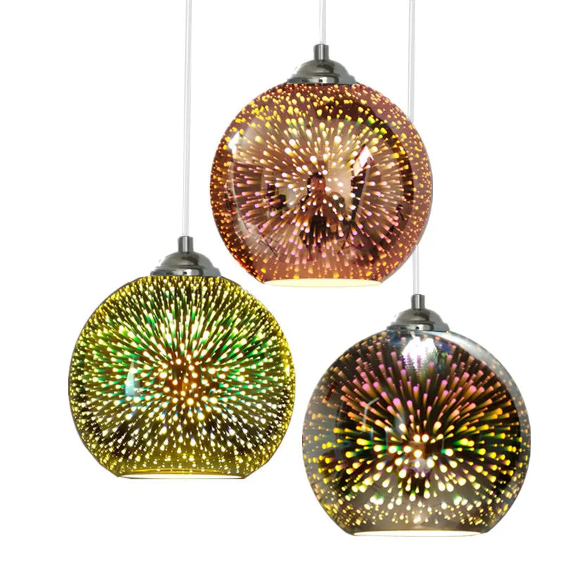 Colorful 3D Glass Pendant Lights by Axyaa: Modern Kitchen Hanging Lamps