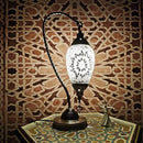 Axyaa Mosaic Swan Table Lamp: Vintage Art Deco Glass Bedside Light