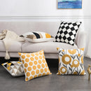 Axyaa Floral Embroidery Geometric Cushion Cover 45x45 for Home Decor