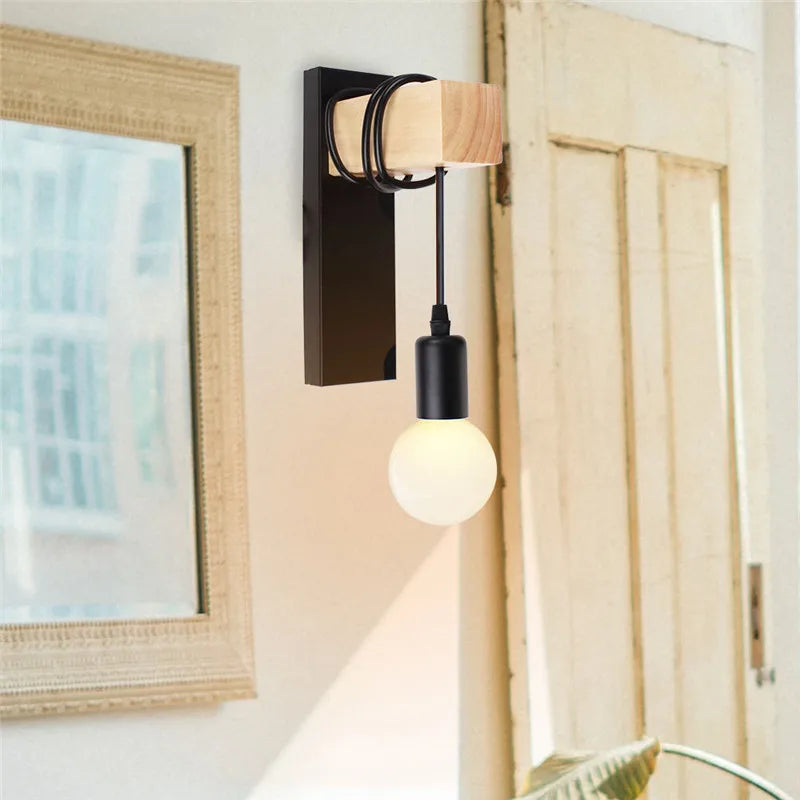 Axyaa Wood Wall Sconce Light Fixture for Home Hallway Aisle