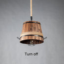Axyaa Loft Barrel Chandelier Wood Drolight for Dining Room and Cafe