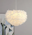 Axyaa Romantic Feather Pendant Lamp - Pink/White Feather Lampshade for Home Decor