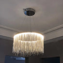 Axyaa Modern Luxury LED Tassel Chandelier in Gold/Silver Stainless Steel