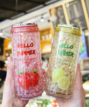Axyaa Kawaii Fashion Cans Summer Ice Cup Plastic Water Bottle with Lid