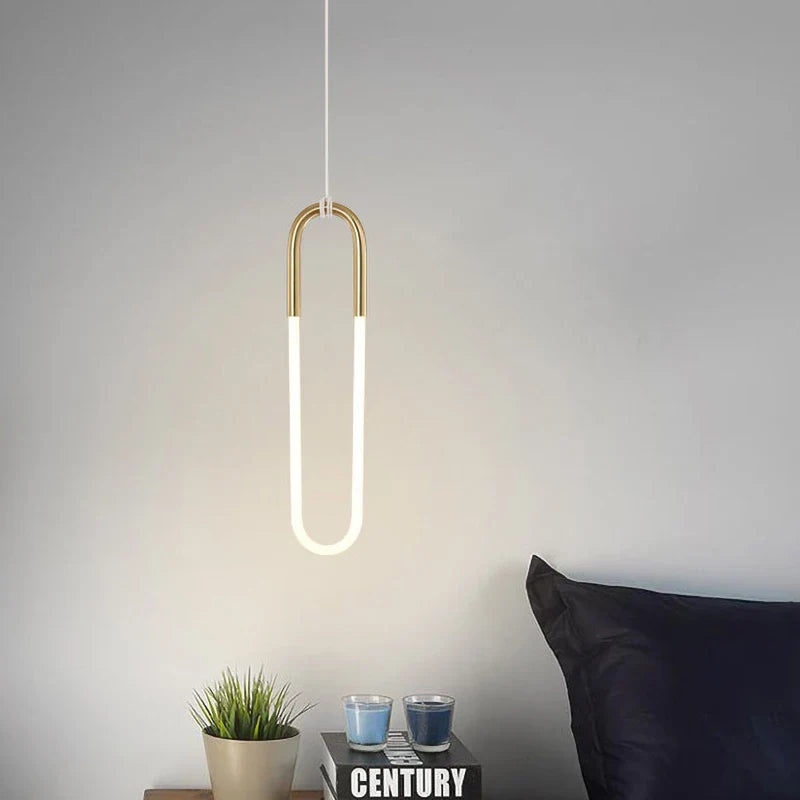 Axyaa Gold U Style Pendant Lights for Living Room - Energy Saving Hanglamp