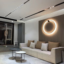 Axyaa Black Round LED Wall Light: Modern Nordic Living Room Decor.setOnAction Lamp