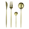 Axyaa Rose Gold Western Style Dinnerware Set Stainless Steel Silverware Cutlery