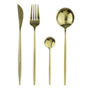 Axyaa Rose Gold Western Style Dinnerware Set Stainless Steel Silverware Cutlery