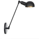 A-Jet Black Swing Arm Wall Lamp Axyaa Industrial Sconce with Edison Bulb