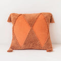 Axyaa Tufted Diamond Tassel Cushion Cover 45x45cm White Yellow Green Ambor