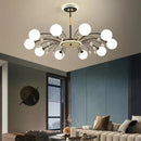 Axyaa Nordic Crystal Chandelier with Glass Shades and LED Lighting