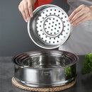 Axyaa Stainless Steel Steamer Pot Grid Tray Double Ear Drain Basket