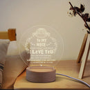 Axyaa 3D Night Light Wooden Base Acrylic LED Lamp, Personalized Gift