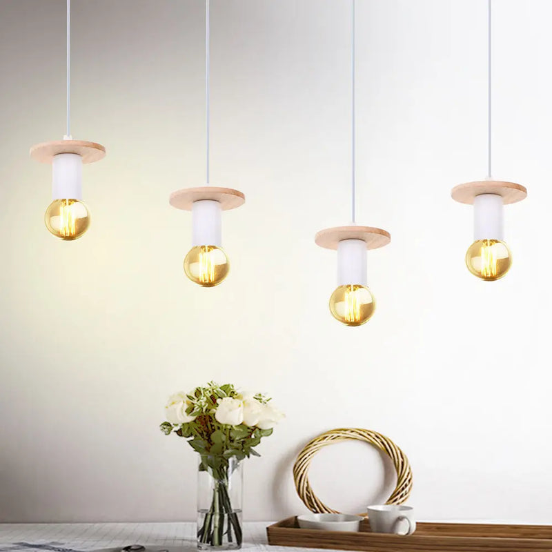 Axyaa Wood Antler Pendant Lights: Nordic LED Hanging Lamp for Home Decor