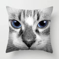 Axyaa Cat Face Print Throw Pillow Cover for Home Sofa Decor