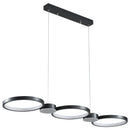 Axyaa Black Ring LED Chandelier for Modern Living Room, Bedroom, Dining Room