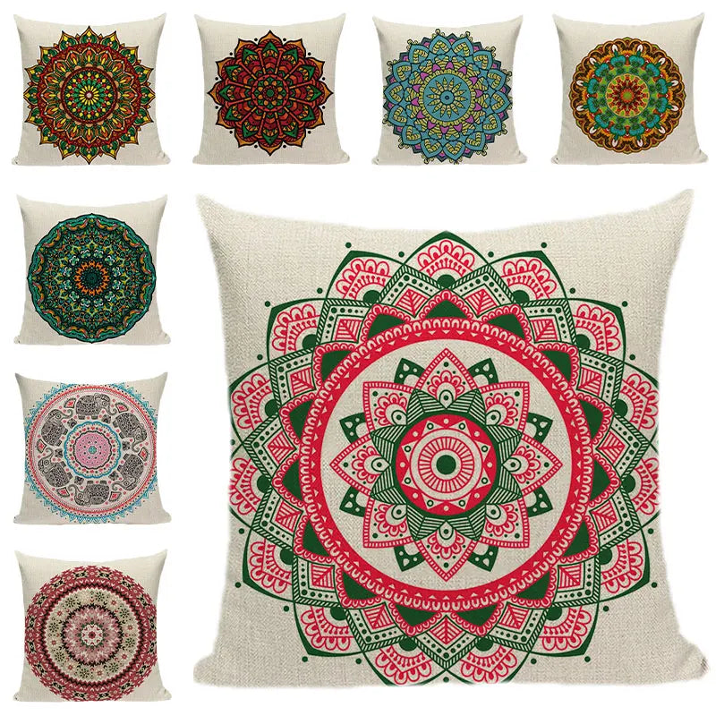 Bohemian Linen Cushion Cover 45x45 for Sofa - Axyaa Brand Home Decor
